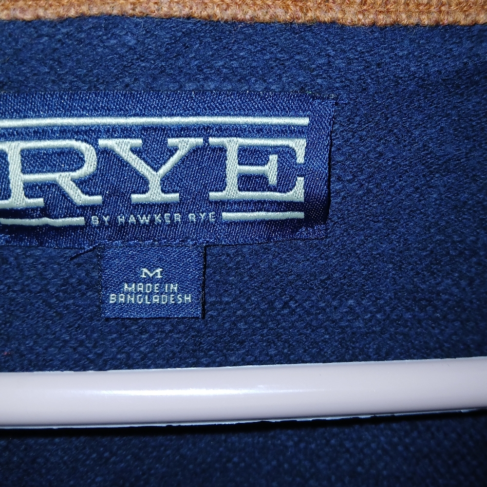 Hawker Rye Colorblock Crewneck Sweater Navy Tan Men's Medium - Picture 3 of 6